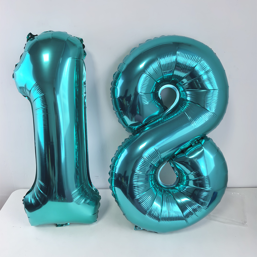 Balloon Pump Hand - 32インチ ティールブルー ナンバー18 バルーン 大きめサイズ ホイル