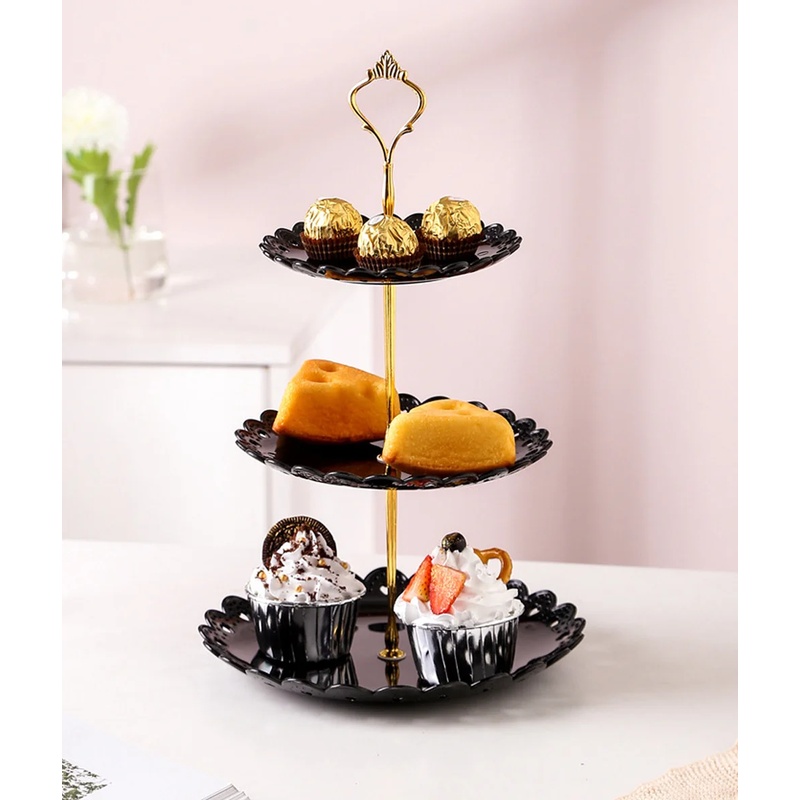 Cupcake Stand Tier - 3段カップケーキスタンド多目的フルーツデザートトレイ、結婚式誕生日パーティーキャンディスナックディスプレイ用ビュッフェタワー