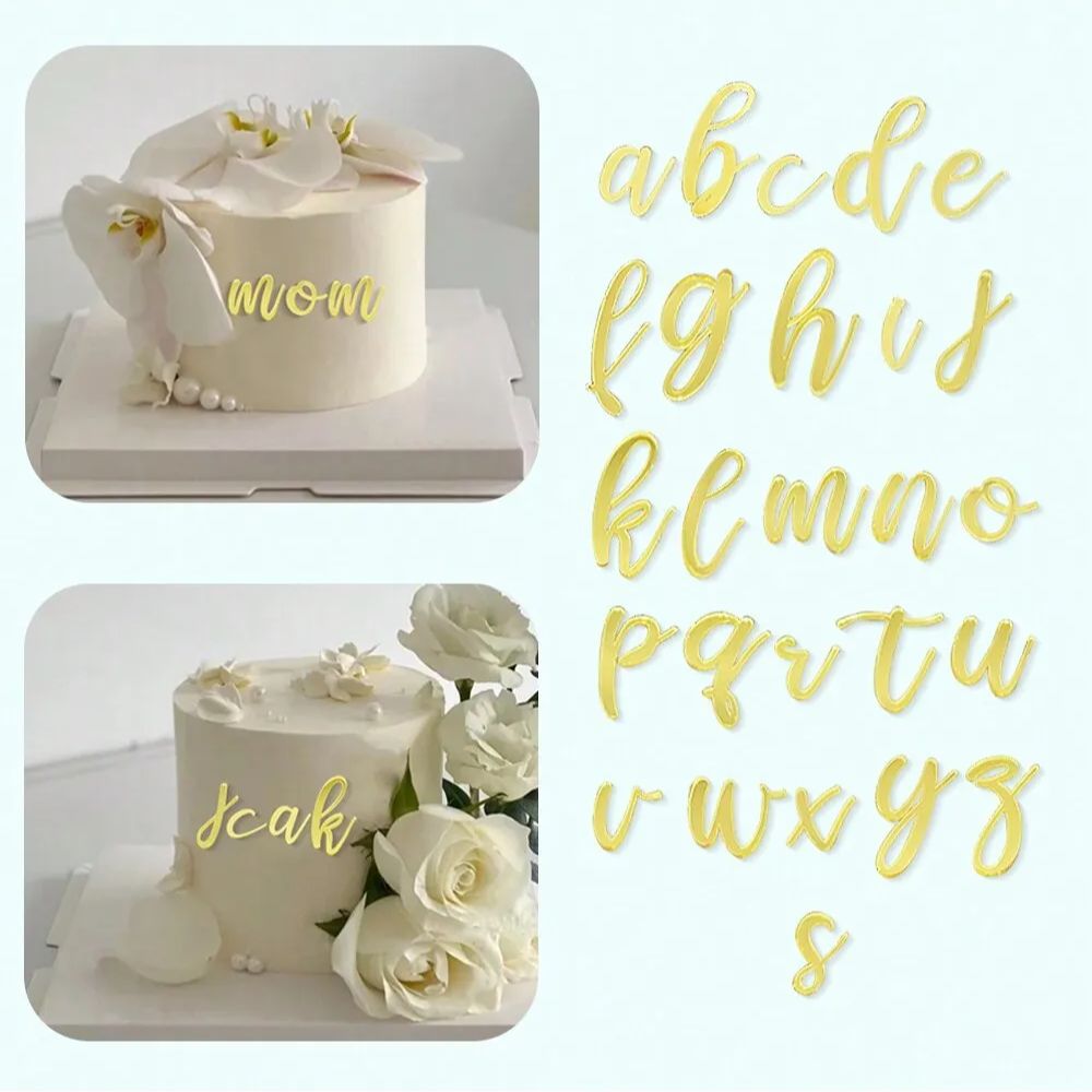 Event Z - 1 セットゴールデンミラーアクリル A-Z 英字アルファベットケーキデコレーション誕生日パーティー結婚式 DIY 装飾ケーキトッパー