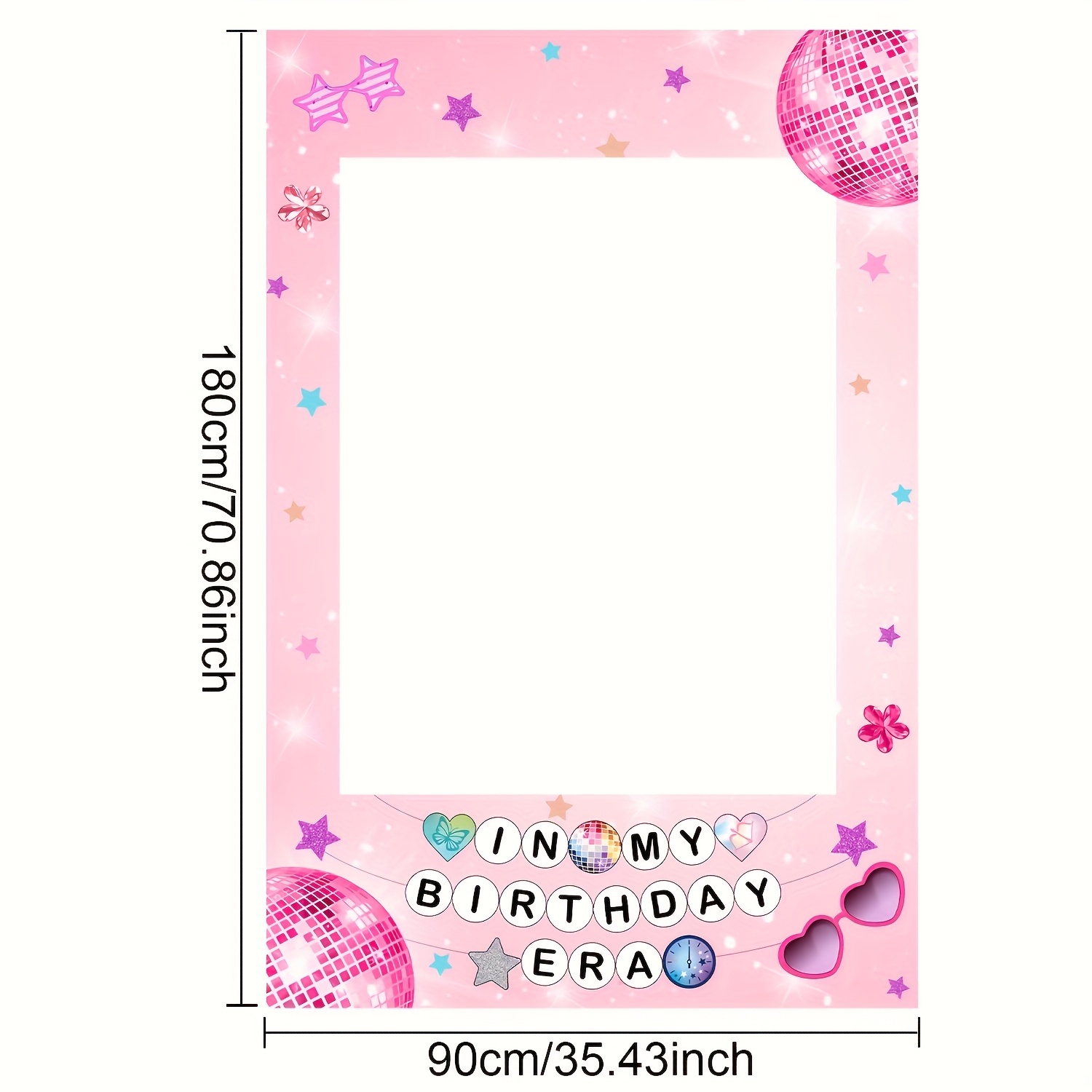 ピンクの「My Birthday Times」スターとハート - Photo Booth Frame のレビューと価格