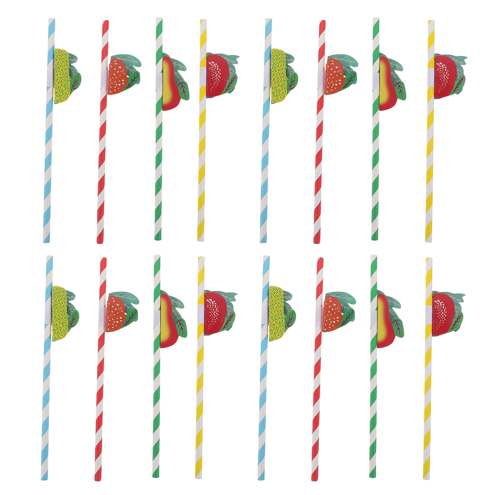 50本入り、カラフルな渦巻き模様の紙ストロー。夏のパーティー - Paper Straw Color のレビューと価格