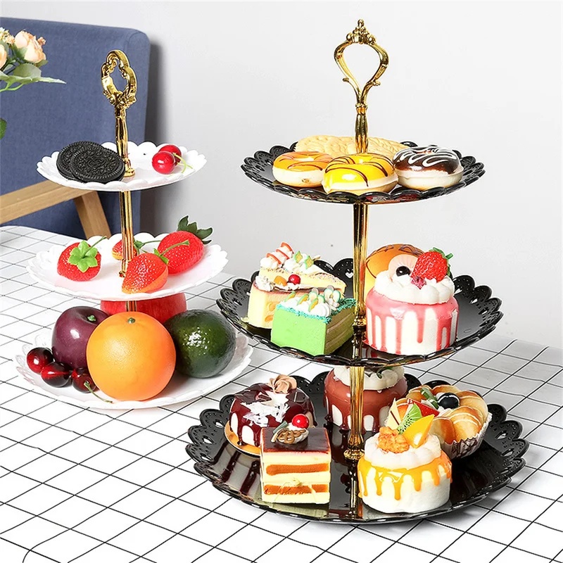 3段カップケーキスタンド多目的フルーツデザートトレイ、結婚式 - Cupcake Stand Tier のレビューと価格
