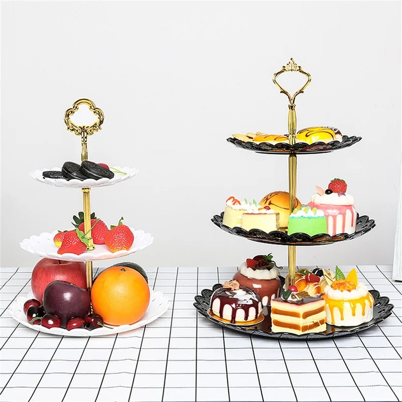 3段カップケーキスタンド多目的フルーツデザートトレイ、結婚式 - Cupcake Stand Tier のレビューと価格