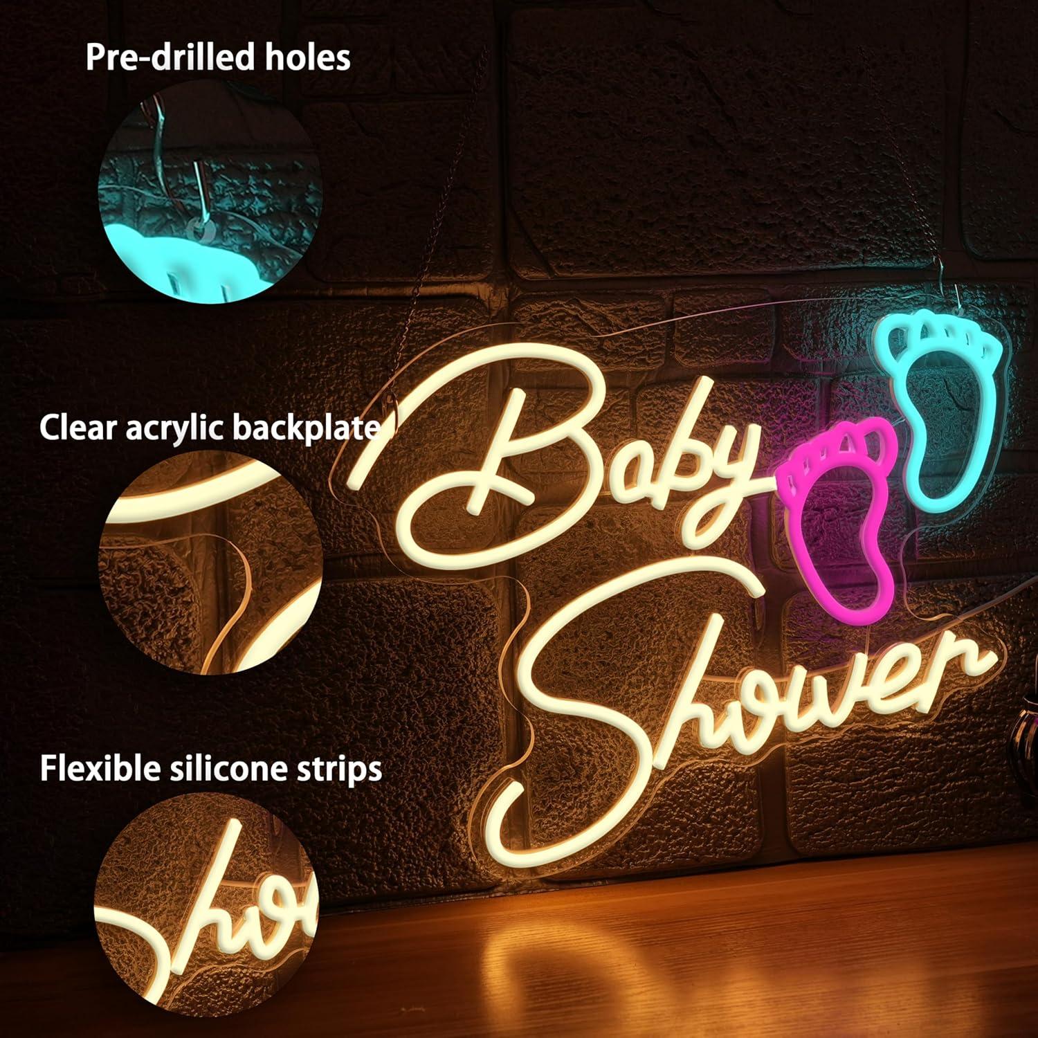 ベビーシャワーネオンサイン「Oh Baby」USB調光式LE - Neon Sign Party のレビューと価格