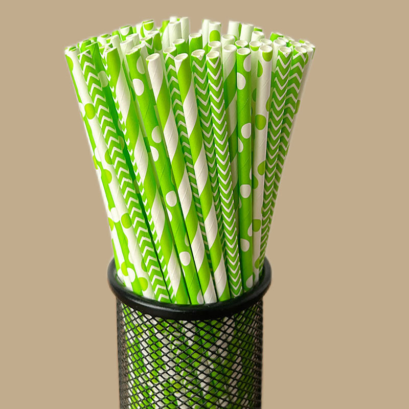 100本の使い捨て生分解性ストライプ紙ストロー カラフルな紙 - Paper Straw Color のレビューと価格