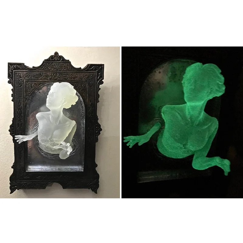 鏡の中のハロウィーンの幽霊の壁の彫刻、ホラー悪魔の手の像、工 - Photo Booth Frame のレビューと価格