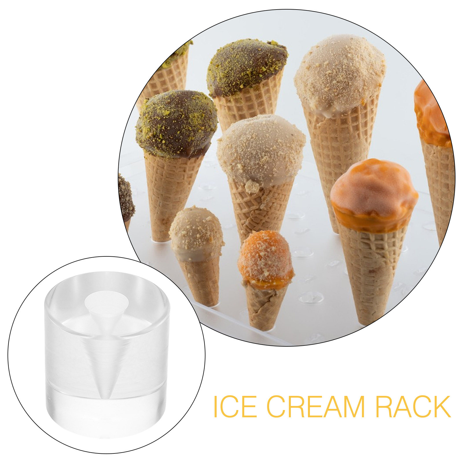 アイスクリームコーン用ディスプレイスタンド。透明アクリル製で - Cotton Candy Cone のレビューと価格