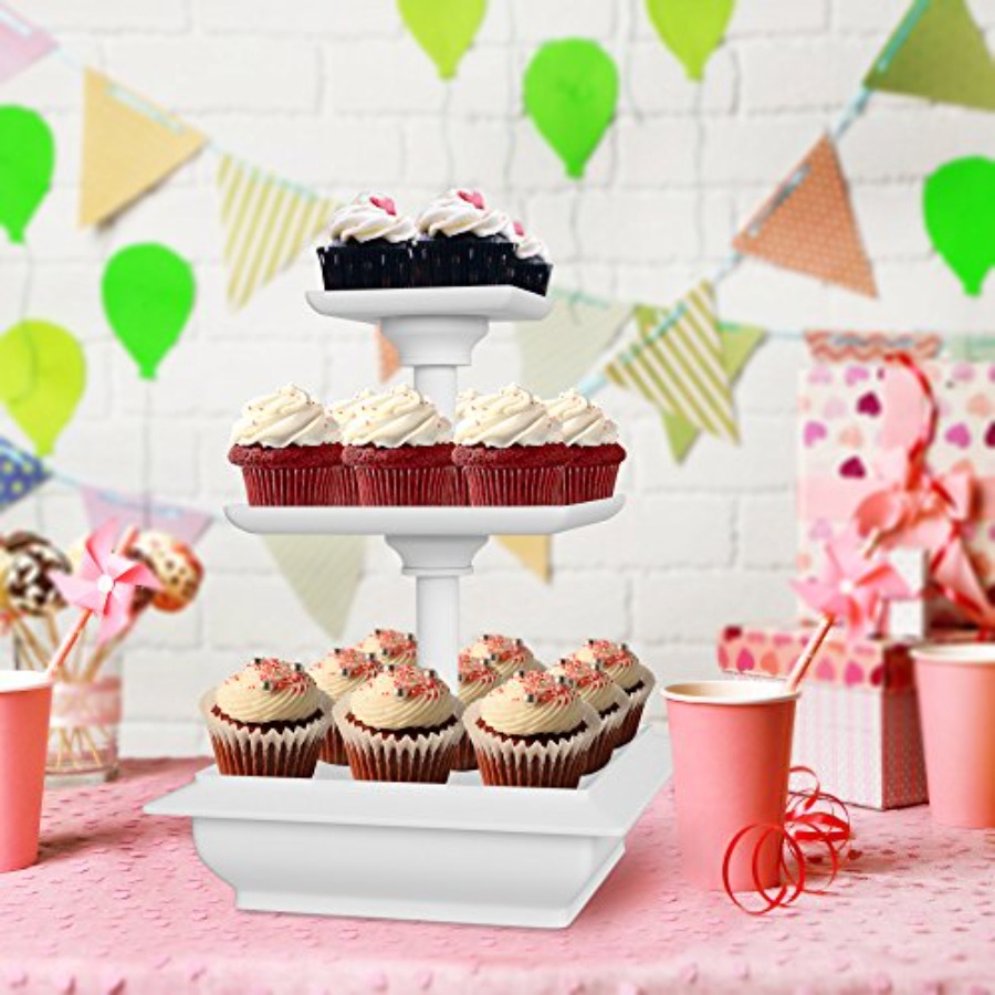 3段カップケーキスタンド - 誕生日、ティーパーティー、結婚 - Cupcake Stand Tier のレビューと価格