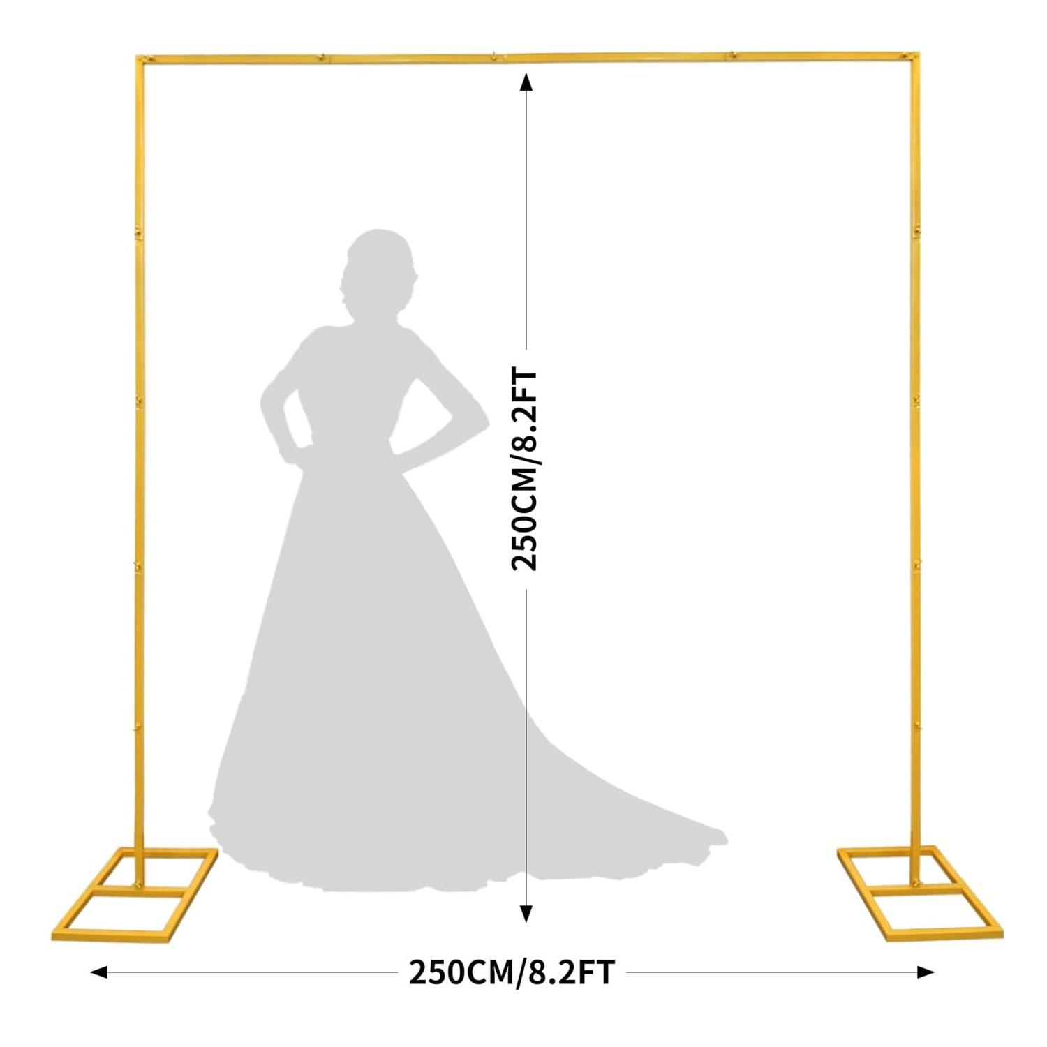 ゴールドの金属製正方形背景スタンド。サイズは8.2フィート× - Photo Booth Frame のレビューと価格