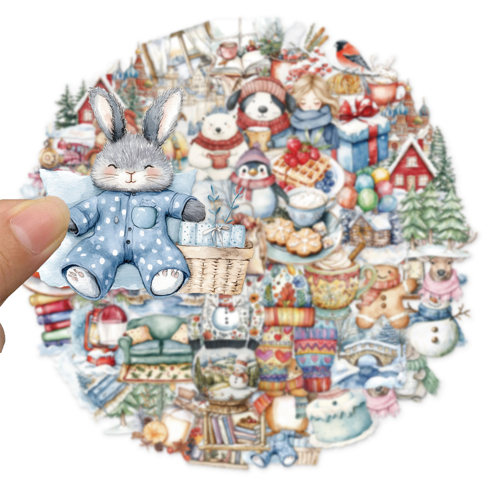 50枚入り 冬の雪 PETプラスチックステッカー 楽しい装飾 - Plastic Cup 50Pcs のレビューと価格